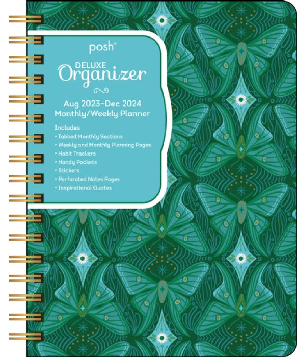 Posh: Deluxe Organizer 17-Month 2023-2024 Monthly/Weekly Hardcover Planner Calen: Blue Butterflies by Andrews McMeel Publishing
