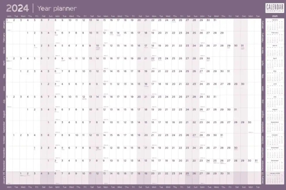 Essential Roll Planner Calendar 2024