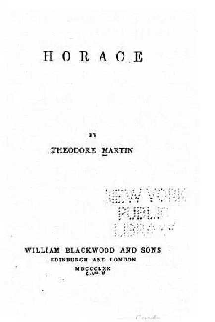 Horace by Theodore Martin