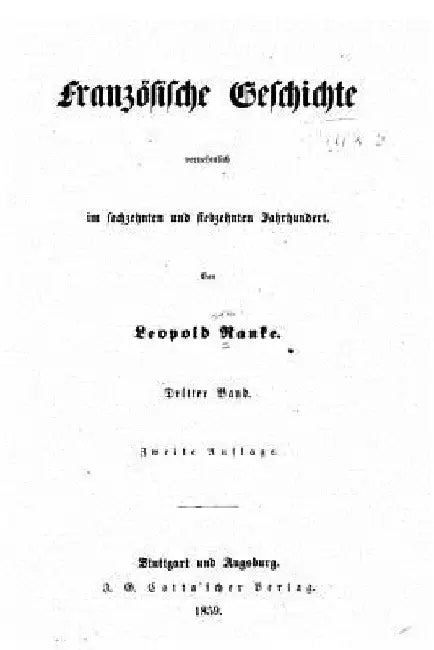 Französische Geschichte by Ranke, Leopold Von