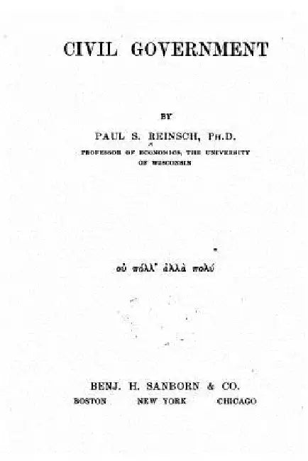 Civil government by Paul S. Reinsch