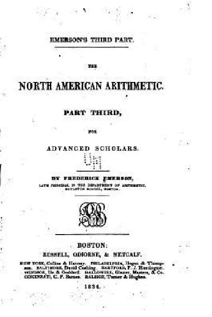 The North American Arithmetic by Frederick Emerson