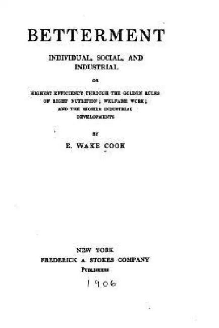 Betterment by Cook, E. Wake