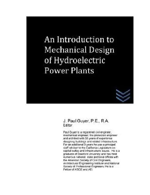 An Introduction to Mechanical Design of Hydroelectric Power Plants by J. Paul Guyer
