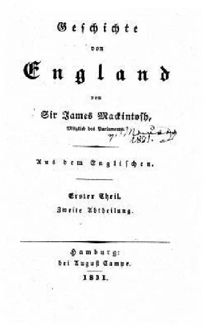 Geschichte von England by Mackintosh, Sir James