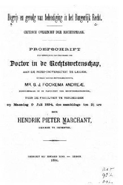 Begrip En Gevolg Van Beleediging in Het Burgerlijk Recht by Marchant, Hendrik Pieter
