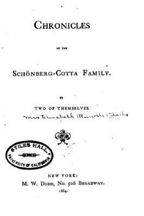 Chronicles of the Schönberg-Cotta Family by Elizabeth Rundle Charles