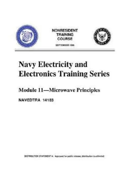 The Navy Electricity and Electronics Training Series: by United States. Navy: Module 11 Microwave Principles by United States Navy