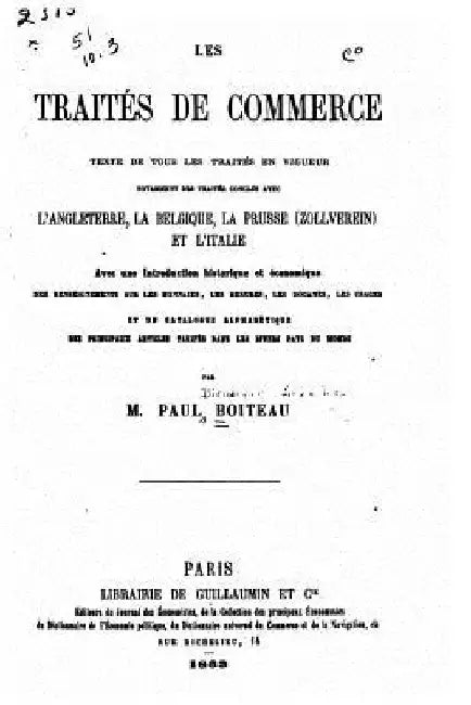 Les traités de commerce, texte de tous les traités en vigueur by Boiteau, Paul