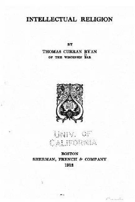 Intellectual religion by Thomas Curran Ryan