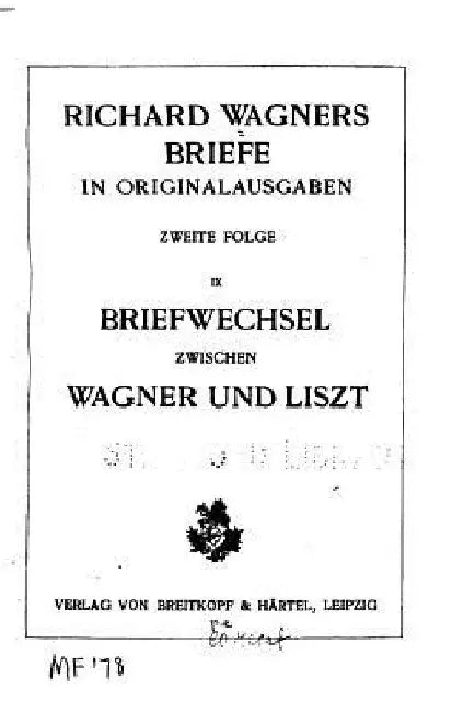 Richard Wagners Briefe in Originalausgaben by Wagner, Richard