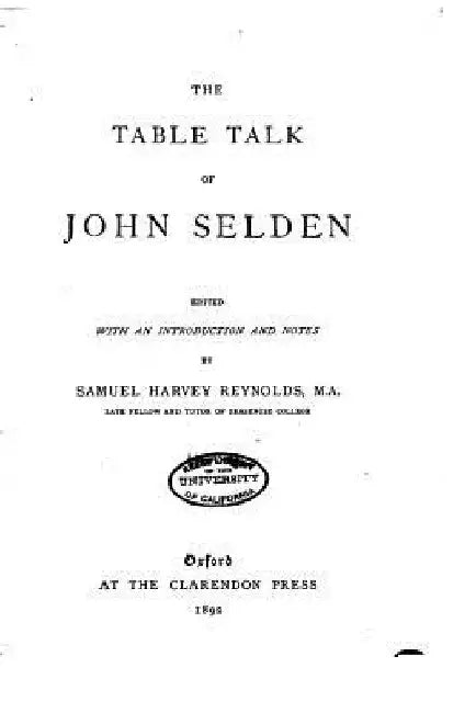 The Table Talk of John Selden by John Selden