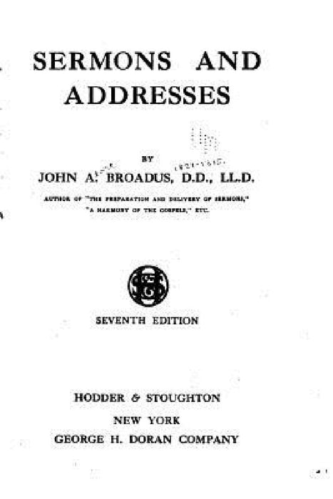Sermons and Addresses by John Albert Broadus
