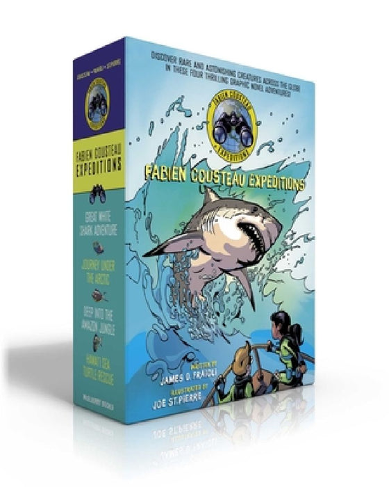 Fabien Cousteau Expeditions (Boxed Set): Great White Shark Adventure; Journey Under the Arctic; Deep Into the Amazon Jungle; Hawai'i Sea Turtle Rescue by Fabien Cousteau