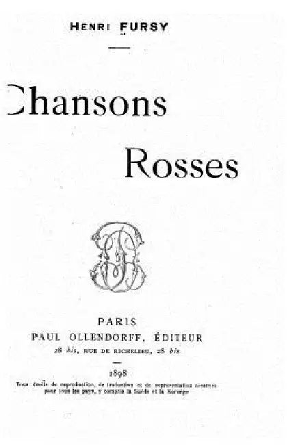Chansons rosses, poésies by Fursy, Henri