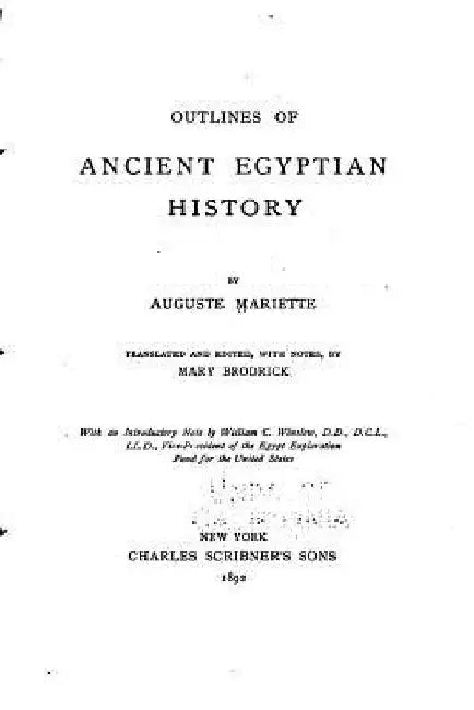 Outlines of ancient Egyptian history by Auguste Mariette