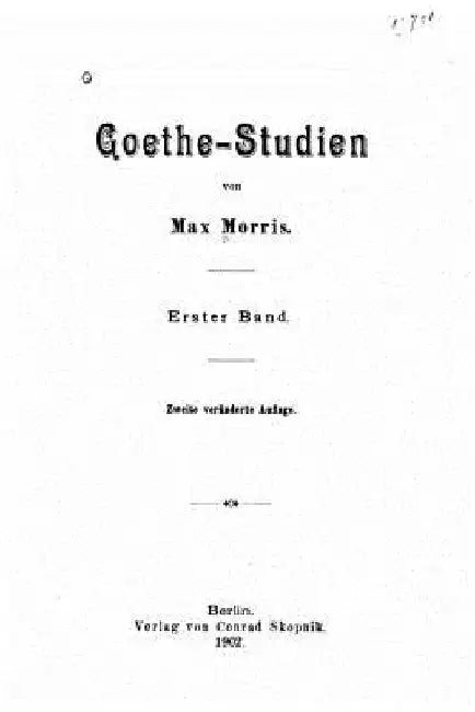 GoetheStudien by Morris, Max