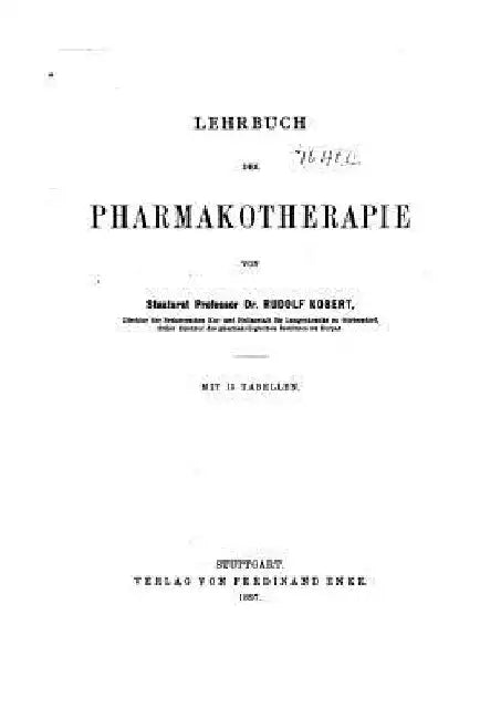 Lehrbuch der Pharmakotherapie by Kobert, Rudolf