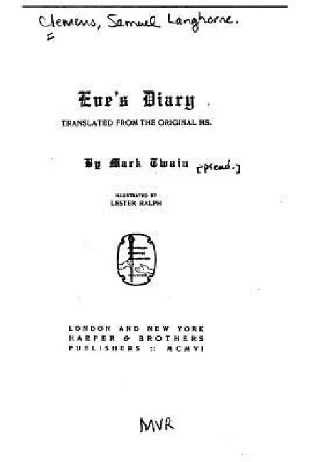 Eve's Diary by Mark Twain