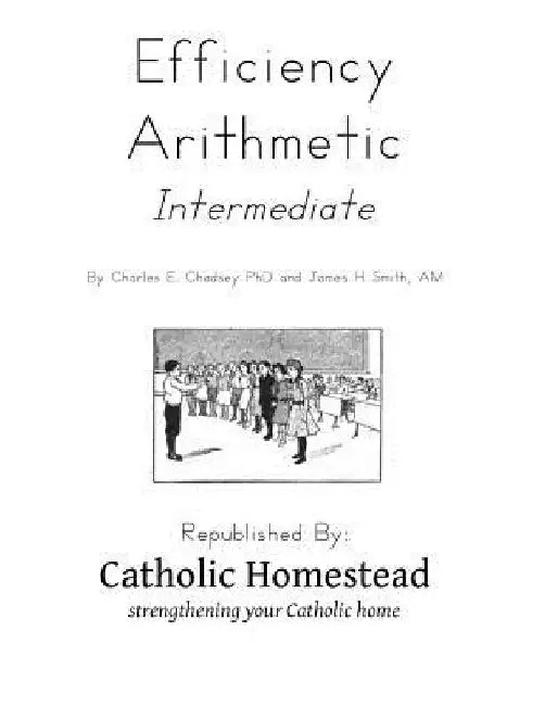 Efficiency Arithmetic, Intermediate by Charles E. Chadsey Phd