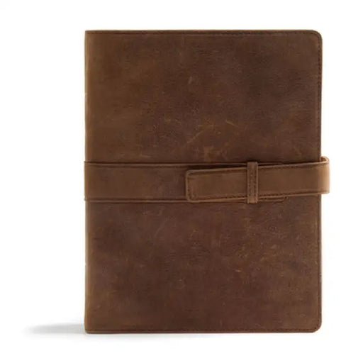 CSB Legacy Notetaking Bible, Tan Genuine Leather with Strap by Csb Bibles by Holman