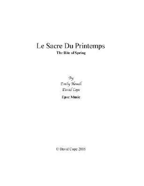 Le Sacre du Printemps by David Cope