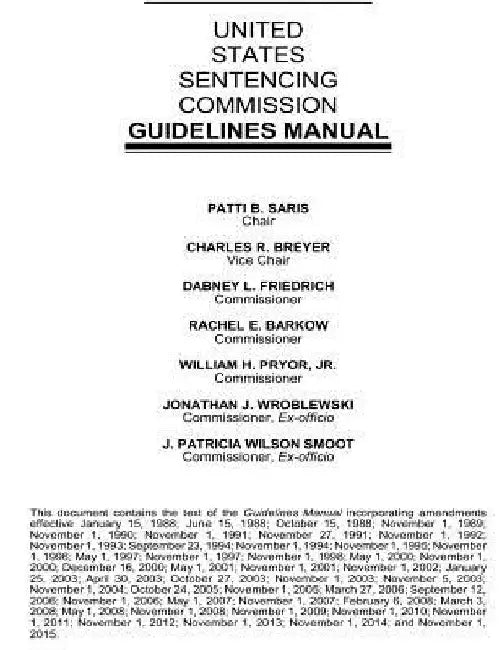 United States Sentencing Commission Guidelines Manual 2015 by United States Sentencing Comission