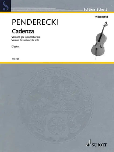 Cadenza: Version for Cello Solo by Krzysztof Penderecki