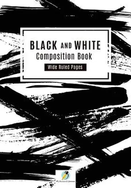 Black and White Composition Book Wide Ruled Pages by Journals and Notebooks