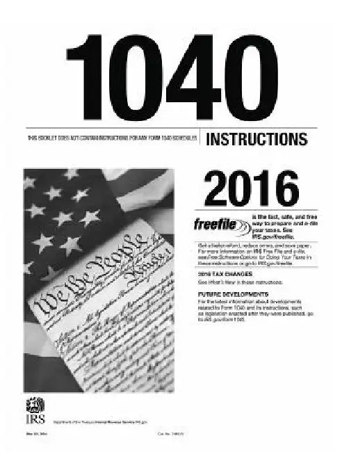 1040 Instructions 2016 by U. S. Internal Revenue Service (Irs)
