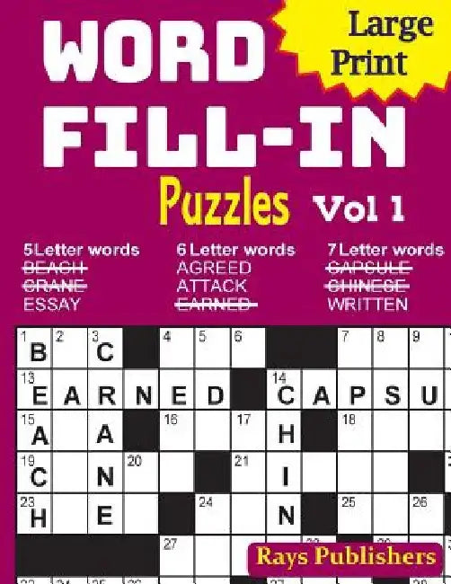 Large Print Word Fill-in Puzzles by Jaja Media