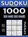 Sudoku Book 1,000 Puzzles, 500 Hard and 500 Extra Hard: Sudoku Puzzle Book With Two Levels of Difficulty To Improve Your Game by Sudoku Book