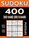 Sudoku Book 400 Puzzles, 200 Hard and 200 Extra Hard: Sudoku Puzzle Book With Two Levels of Difficulty To Improve Your Game by Sudoku Book