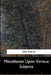 Miscellanies Upon Various Subjects by John Aubrey