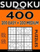Sudoku Book 400 GIANT Puzzles, 200 Easy and 200 Medium: Sudoku Puzzle Book With One Gigantic Large Print Puzzle Per Page and Two Levels of Difficulty by Sudoku Book