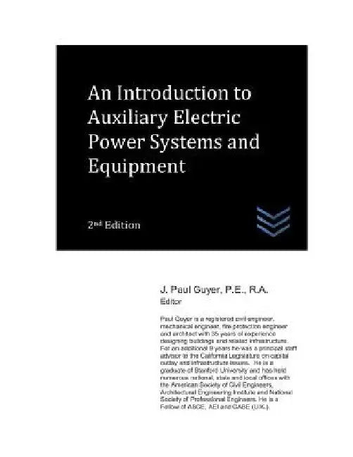 An Introduction to Auxiliary Electric Power Systems and Equipment by J. Paul Guyer