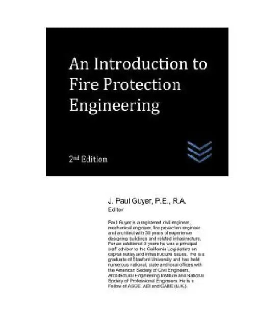 An Introduction to Fire Protection Engineering by J. Paul Guyer