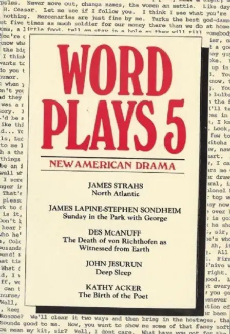 Wordplays Five: New American Drama by James Strahs Et Al