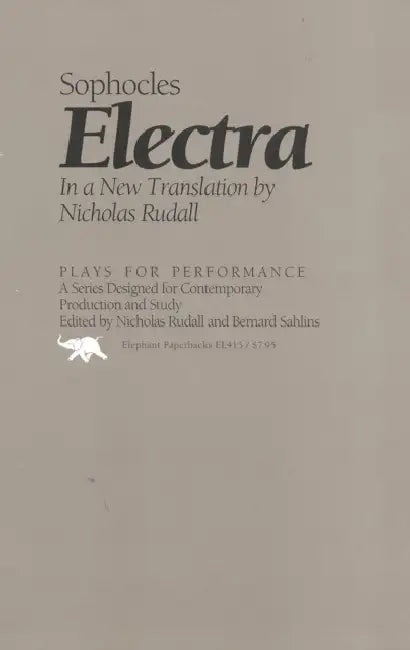 Electra by Evangelinus Apostolides Sophocles, Nicholas Rudall