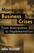 Managing Business Crises: From Anticipation to Implementation by John Burnett