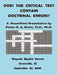 Does The Critical Text Contain Doctrinal Errors? by D. A. Waite