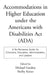 Accommodations in Higher Education Under the Americans with Disabilities ACT: A No-Nonsense Guide for Clinicians, Educators, Administrators, and Lawye by Michael Gordon, Shelby Keiser
