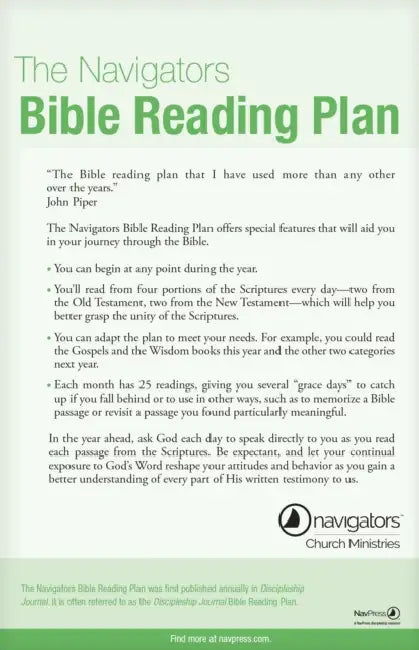 The Navigators Bible Reading Plan 25-Pack by The Navigators