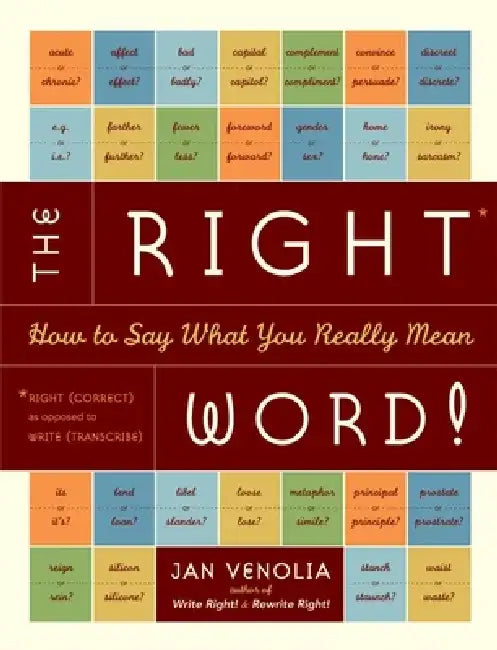 The Right Word!: How to Say What You Really Mean by Jan Venolia