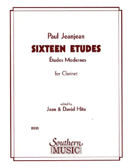 16 Etudes: Clarinet by Paul Jeanjean, David Hite