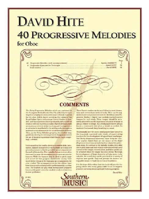 40 Progressive Melodies: Oboe by Apollon Barrett, Apollon Marie-Rose Barrett, David Hite