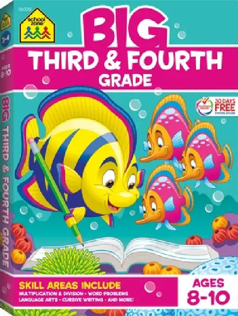 School Zone Big Third & Fourth Grade Workbook by School Zone