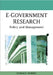 E-Government Research: Policy and Management by Donald Norris