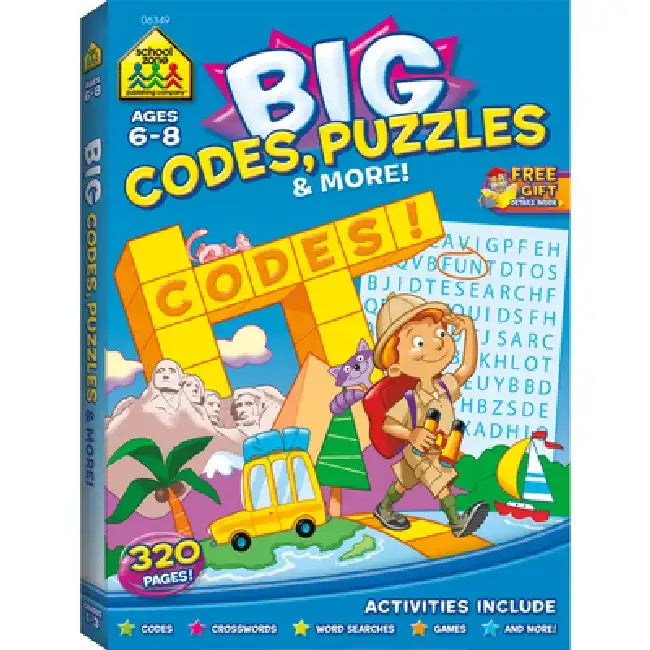 School Zone Big Codes, Puzzles & More Workbook by School Zone