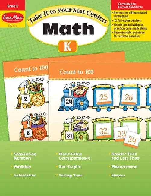 Take It to Your Seat: Math Centers, Kindergarten Teacher Resource by Evan-Moor Educational Publishers